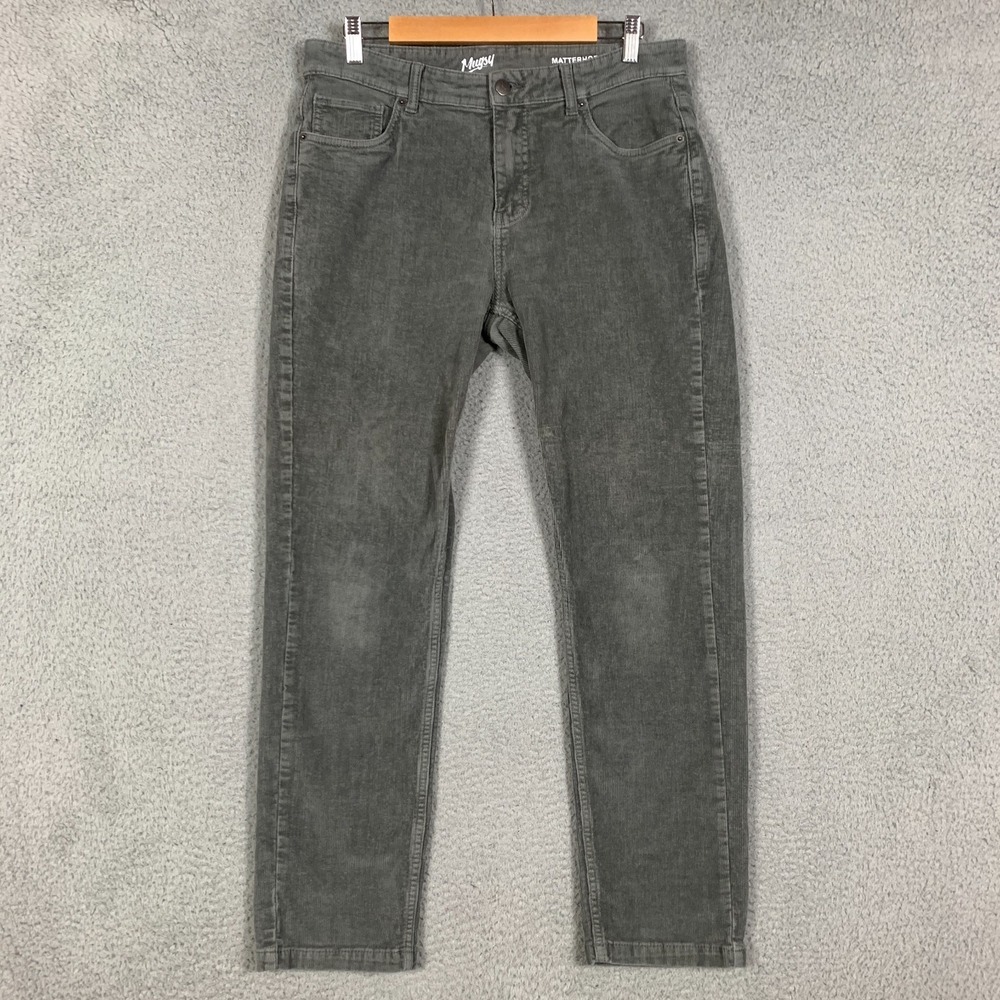 Mugsy Matterhorns Pant Men's 32 x 30 Gray Corduroy Stretch Straight Casual Chino